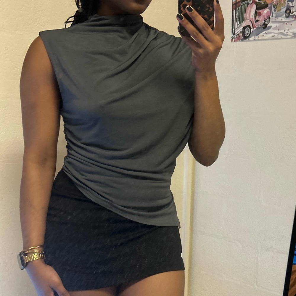 H&M Asymmetrical Grey Draped Top